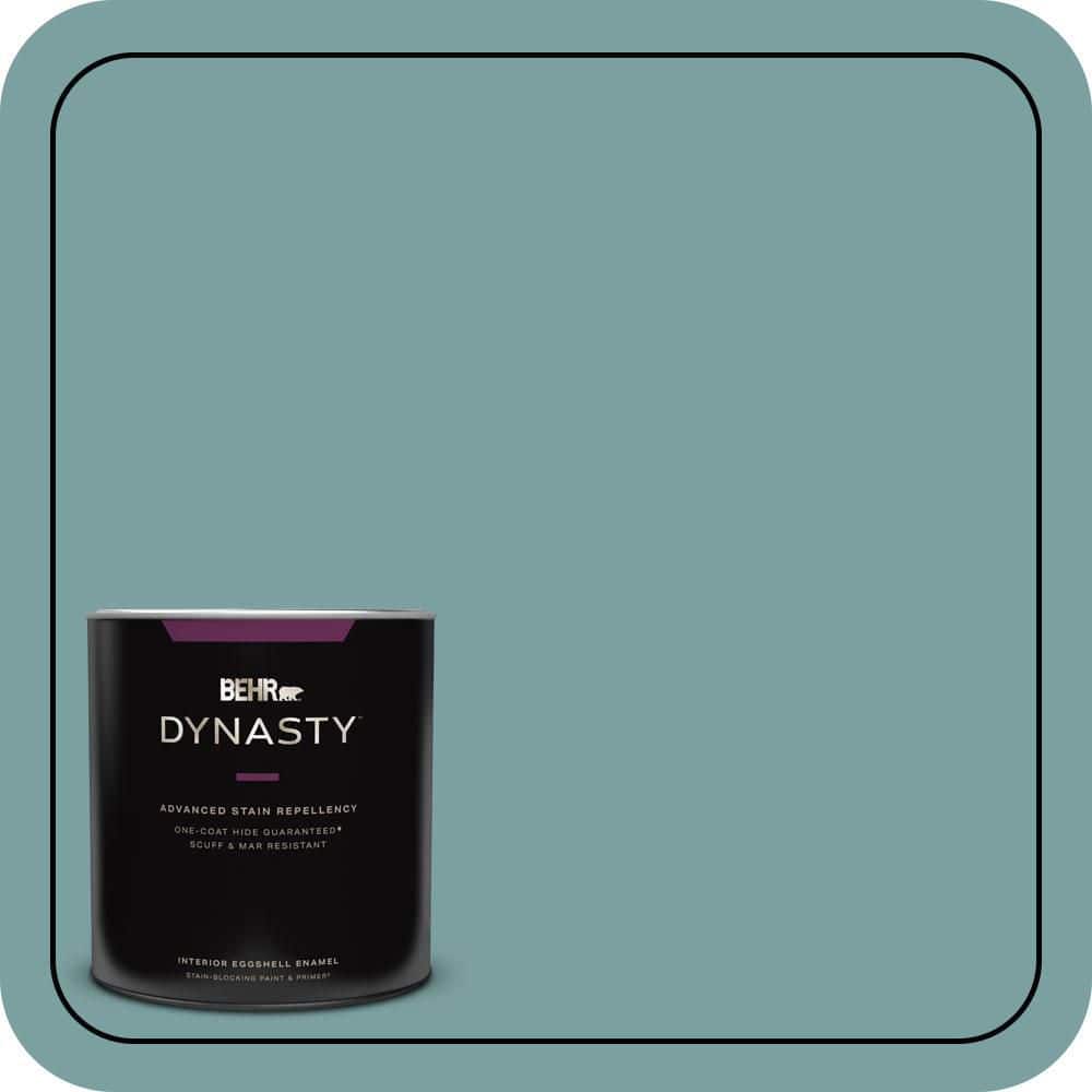 BEHR DYNASTY 1 qt. #S440-4 Tower Bridge One-Coat Hide Eggshell Enamel Interior Stain-Blocking Paint and Primer