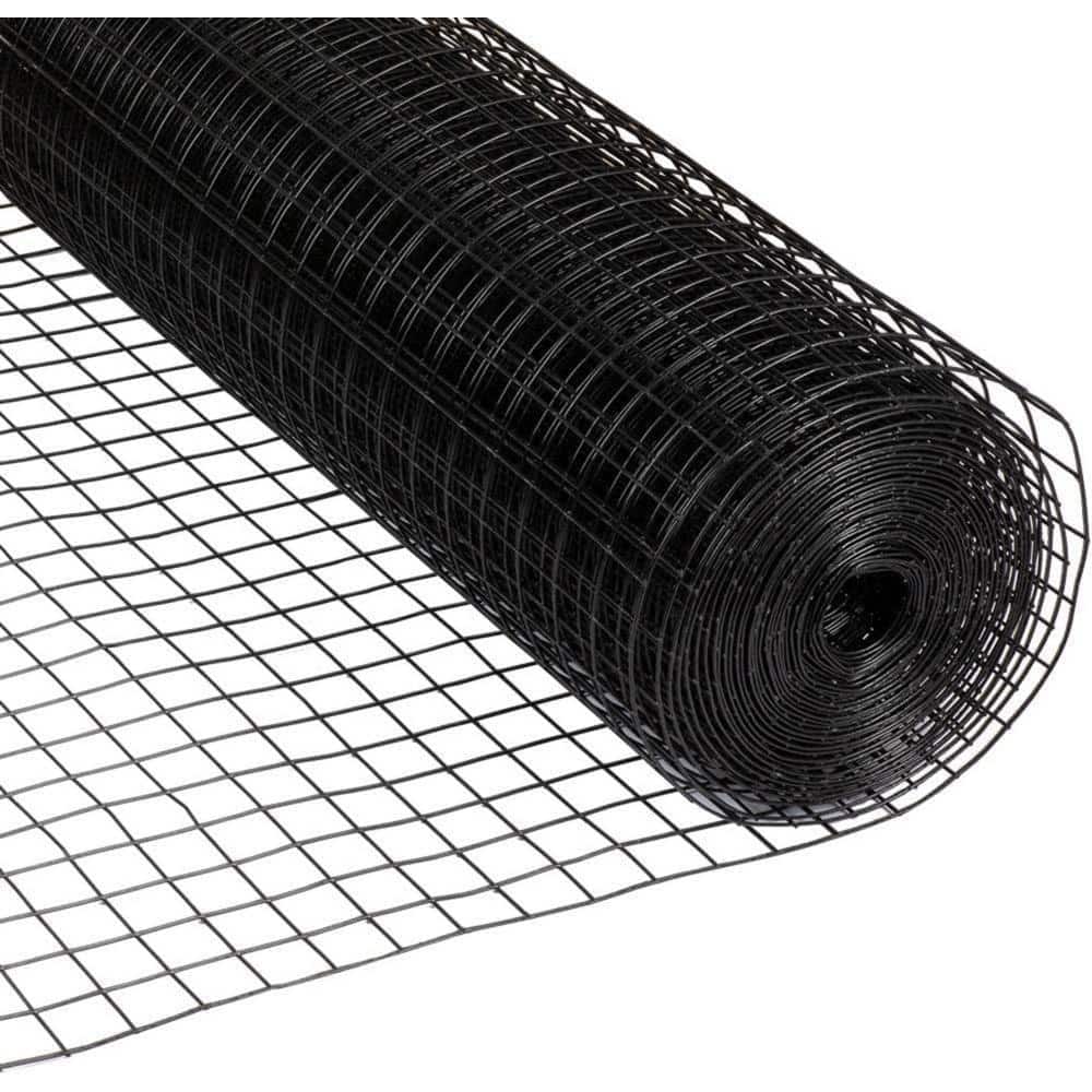 Fencer Wire 4 ft. x 50 ft. 16-Gauge Black PVC Coated Welded Wire Mesh Size 1.5 in. x 1.5 in. (1)