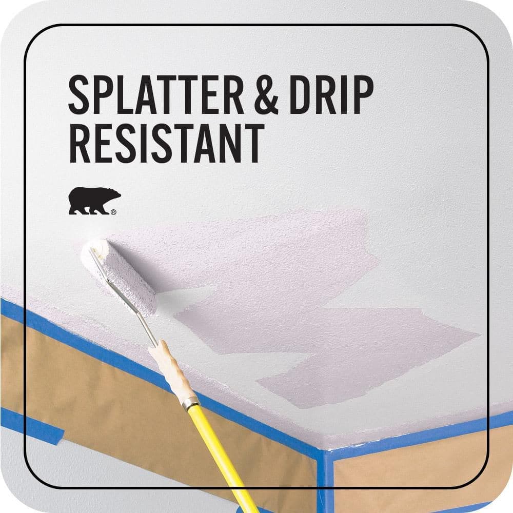 BEHR PREMIUM PLUS 1 gal. #M100-1A Not Quite Purple Ceiling Flat Interior Paint & Primer (4)