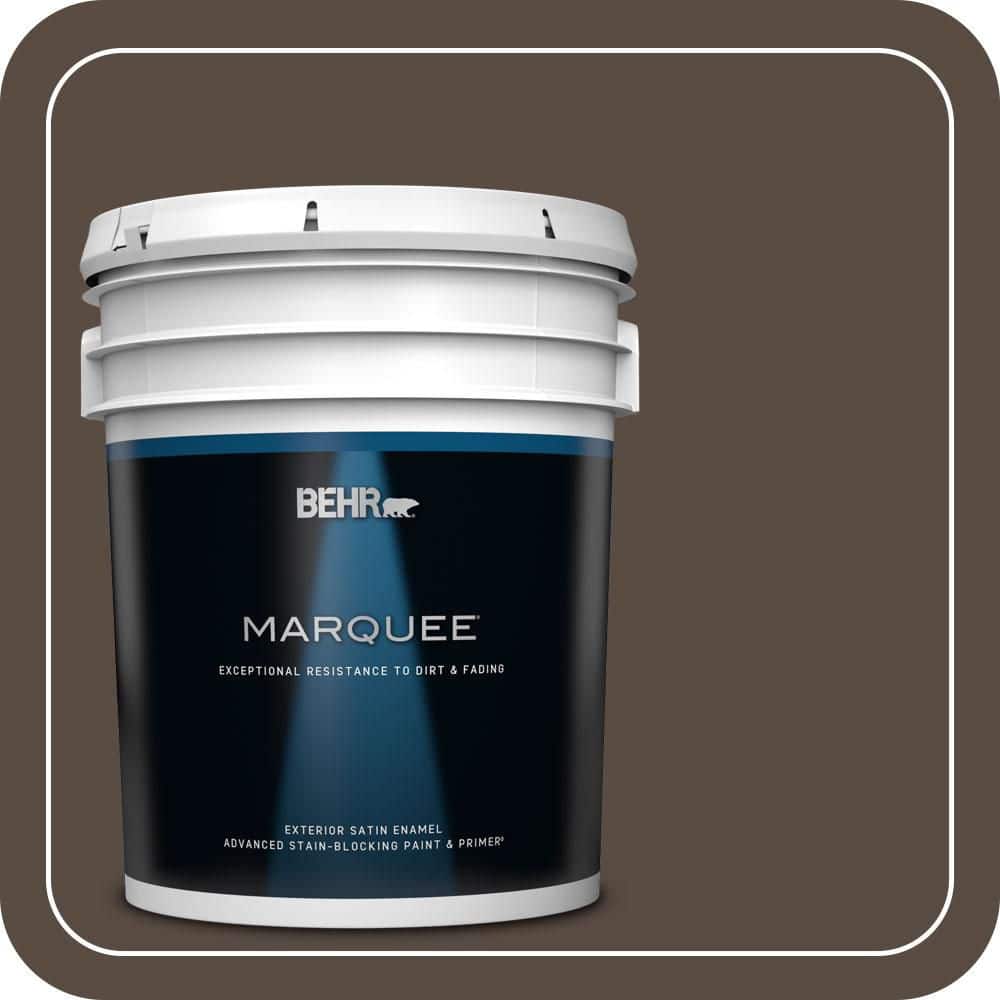 BEHR MARQUEE 5 gal. #MQ2-39 Rare Wood Satin Enamel Exterior Paint & Primer