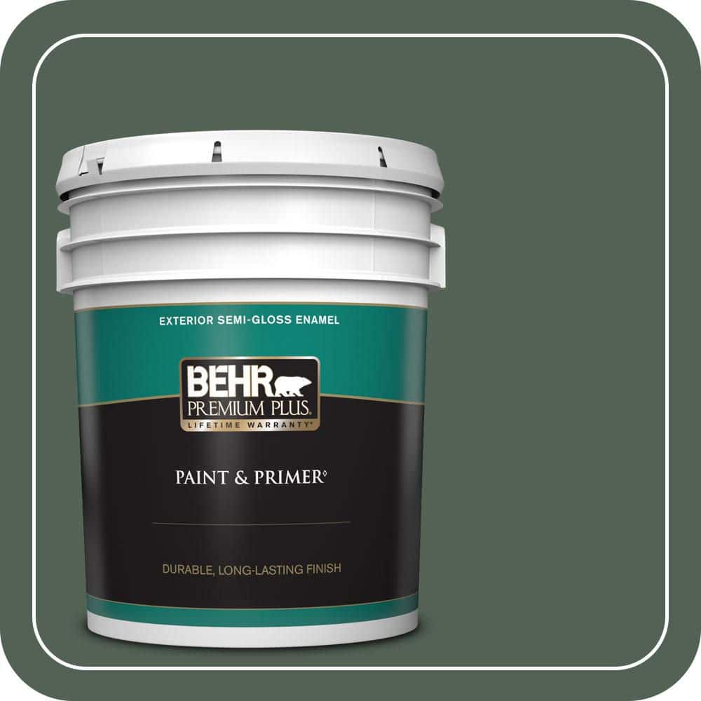 BEHR PREMIUM PLUS 5 gal. #MQ6-14 Northern Glen Semi-Gloss Enamel Exterior Paint & Primer