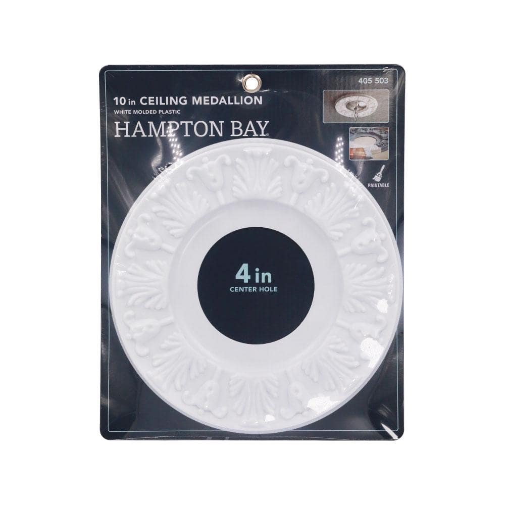 Hampton Bay 10 in. White Victorian Ceiling Medallion (3)