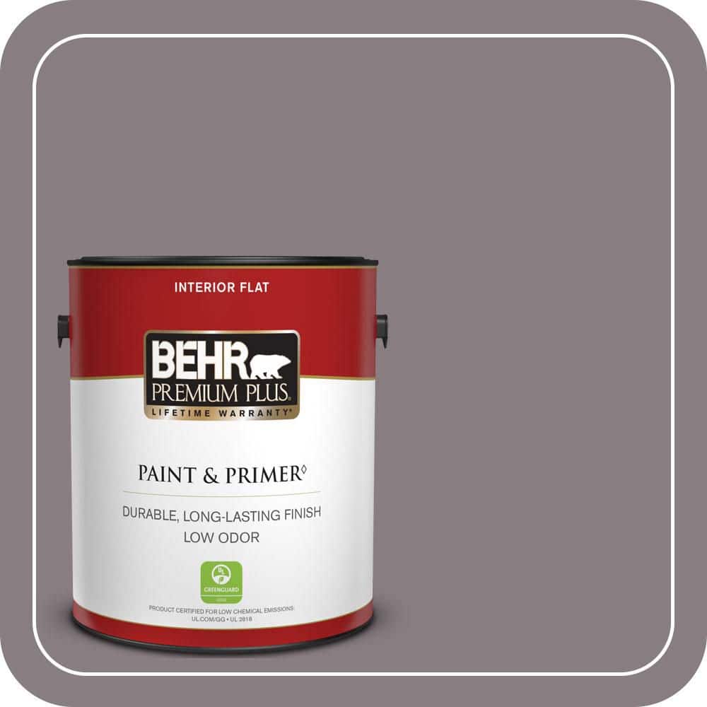 BEHR PREMIUM PLUS 1 gal. #N570-4 Classy Plum Flat Low Odor Interior Paint & Primer (1)