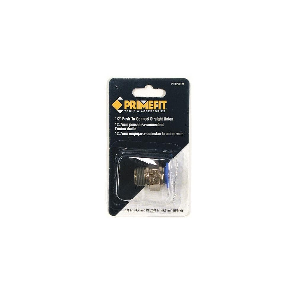 Primefit 1/2 in. x 1/2 in. Air Push to Connect 3/8 in. Male NPT Union Fitting (2)