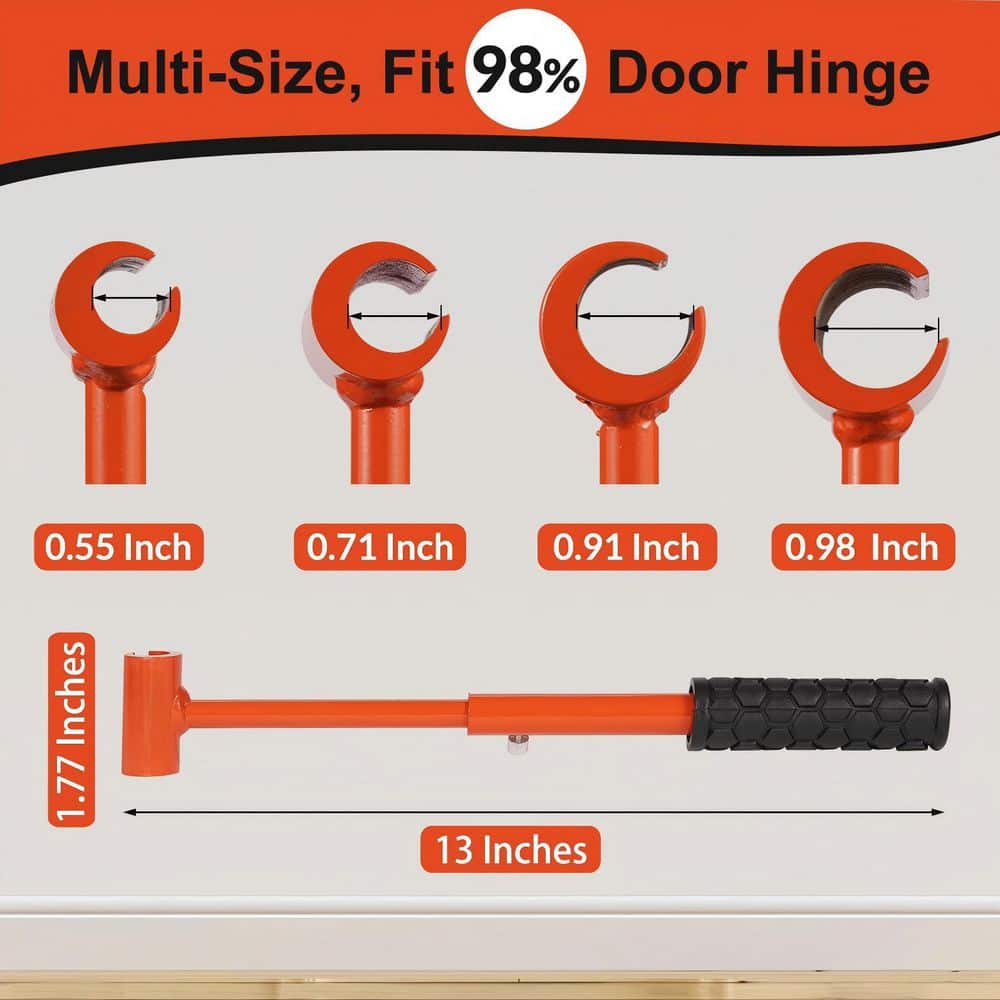 Wudkey Heavy Duty Steel Door Hinge Repair Tool with Rubber Grip, Door Hinge Gap Adjusting Tool Kit for Doors and Cabinets (2)