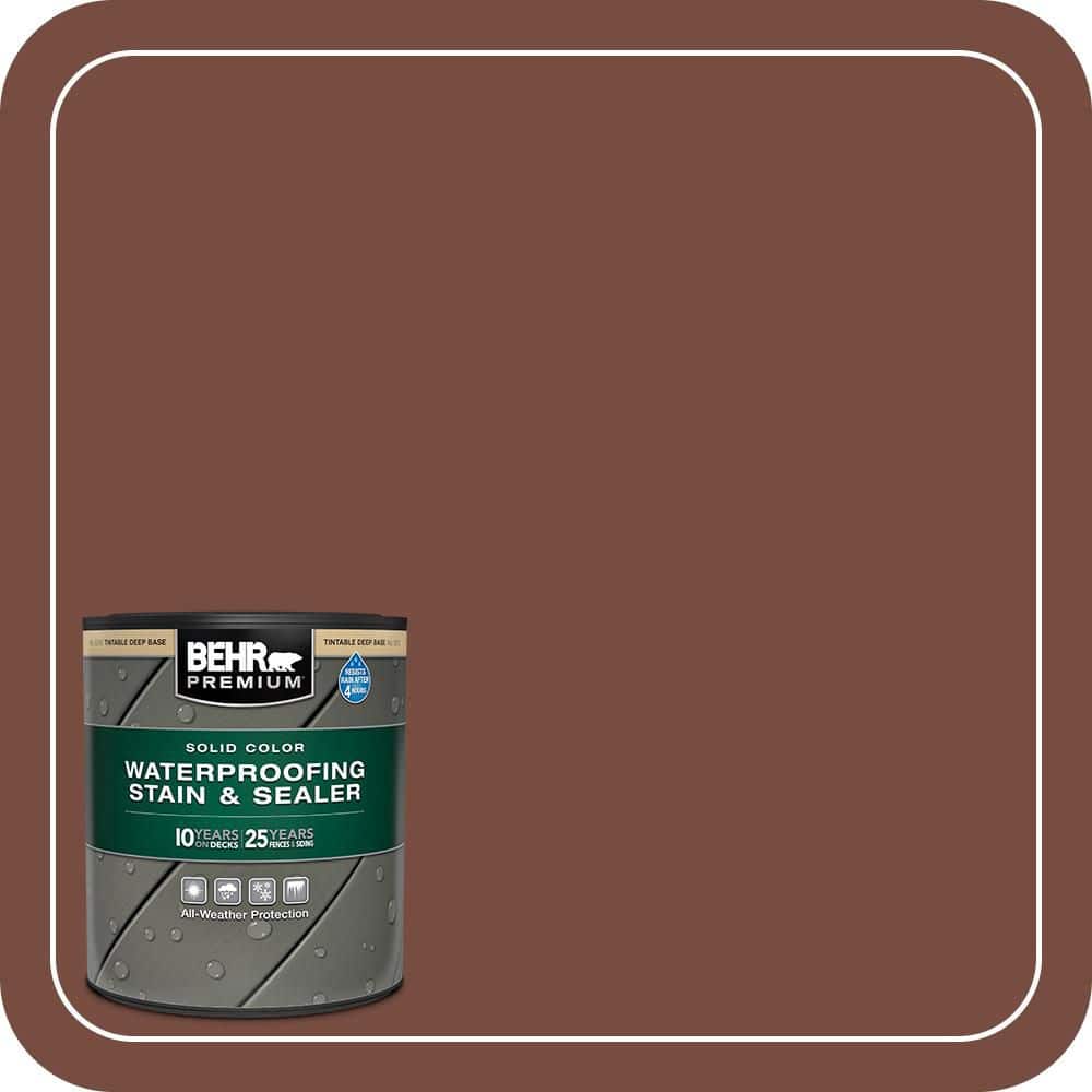 BEHR PREMIUM 1 qt. #S170-7 Dark Cherry Mocha Solid Color Waterproofing Exterior Wood Stain and Sealer (1)