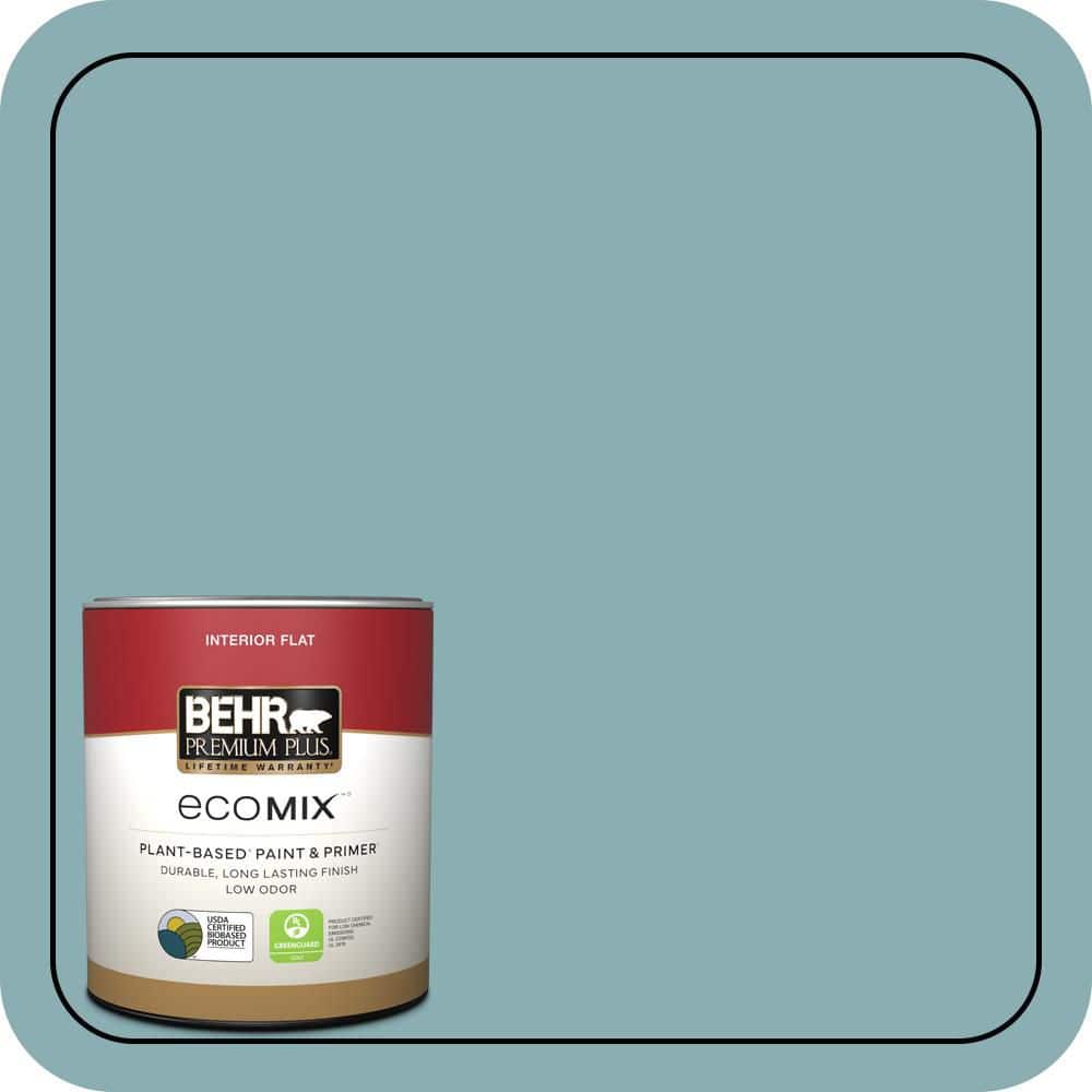 BEHR PREMIUM PLUS 1 qt. #510F-4 Bon Voyage Flat EcoMix Plant-Based Interior Paint & Primer (1)