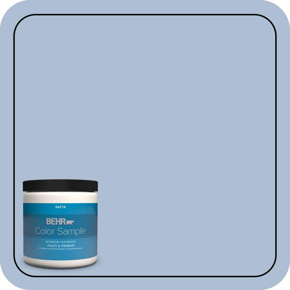 BEHR PREMIUM PLUS 8 oz. #580E-3 Sweet Blue Satin Enamel Interior/Exterior Paint & Primer Color Sample