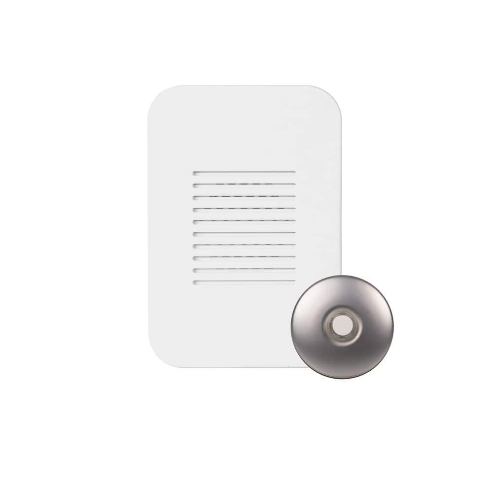 NICOR PrimeChime Plus 2 Mini Video Compatible Hardwired Door Bell Chime Kit with Nickel Stucco Button (1)