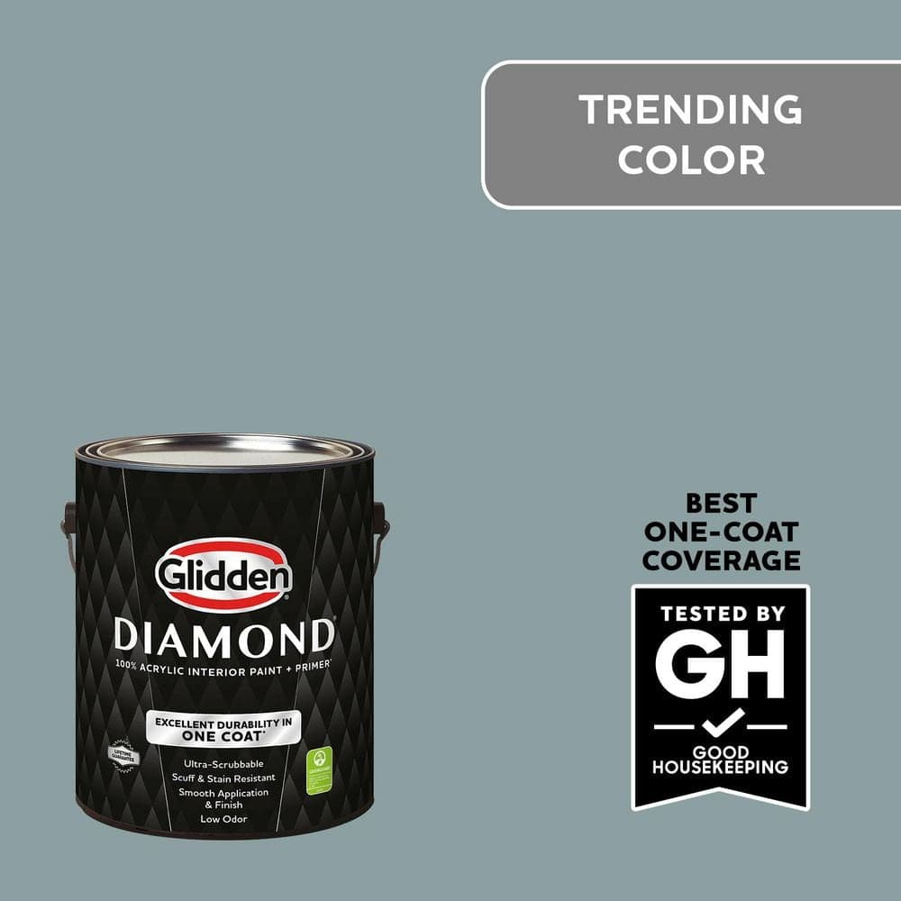 Glidden Diamond 1 gal. Aqua Smoke PPG1034-5 Eggshell Interior Paint with Primer