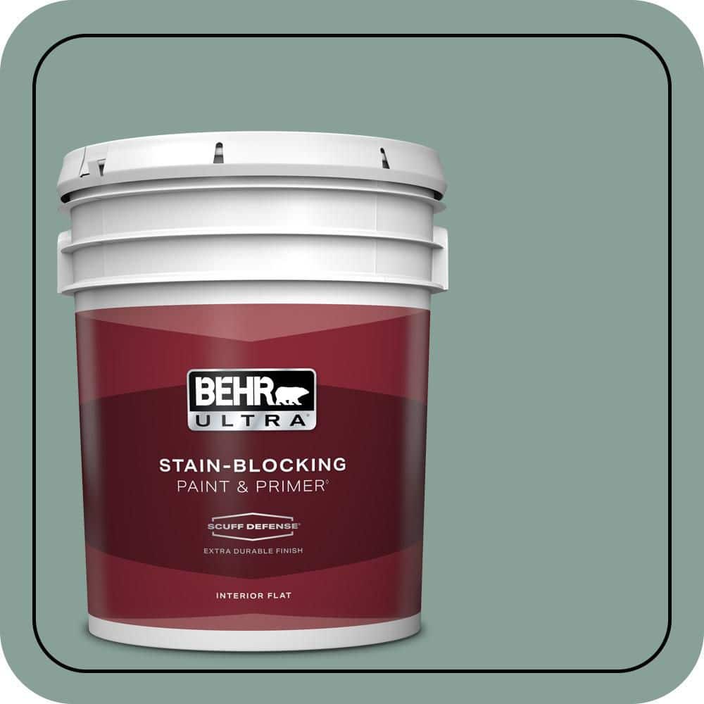 BEHR ULTRA 5 gal. #480F-4 Mermaid Net Extra Durable Flat Interior Paint & Primer
