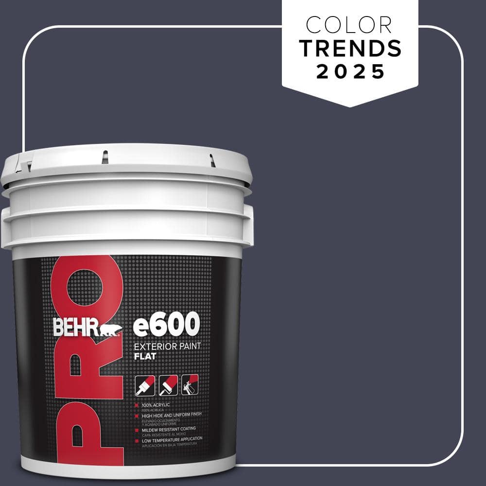 BEHR PRO 5 gal. #PPU15-19 Black Sapphire Flat Exterior Paint