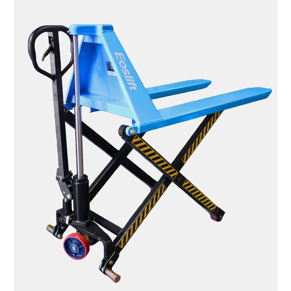 Eoslift Heavy Duty (Industrial Grade) I15D Manual Scissor Lift Pallet Jack 3,300 lbs. 27 in. x 43.3 in. with Polyurethane Wheels (2)