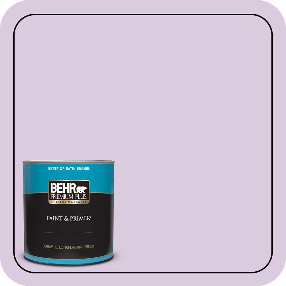 BEHR PREMIUM PLUS 1 qt. #660C-2 Violet Mist Satin Enamel Exterior Paint & Primer