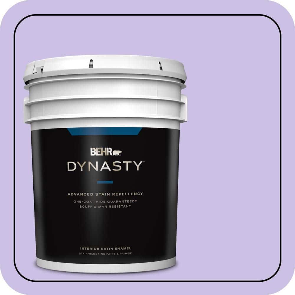 BEHR DYNASTY 5 gal. #P560-3 Party Hat Satin Enamel Interior Stain-Blocking Paint & Primer