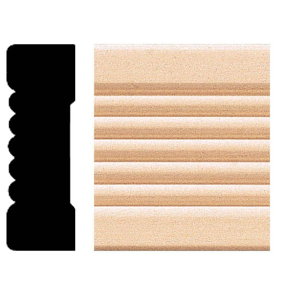 HOUSE OF FARA 0.66 in. x 2.25 in. x 8 ft. Basswood Wood Fluted Casing Moulding (1)