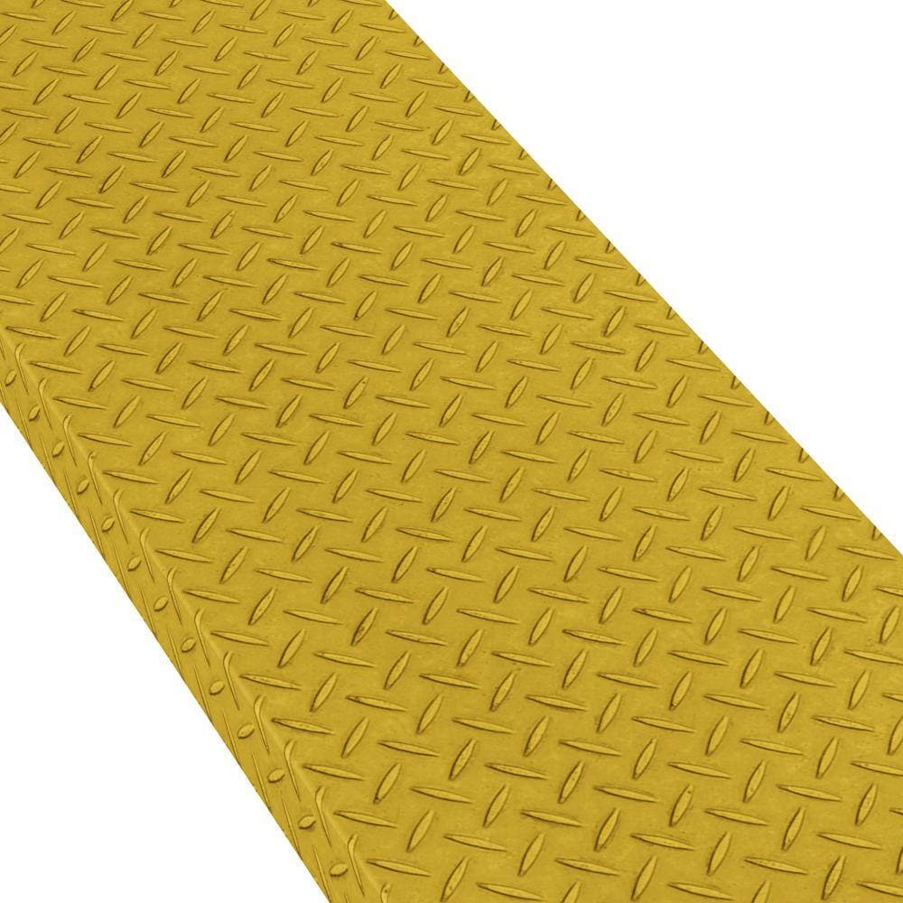 Stairtek Laminate Diamond Plate 0.375 in. x 11.5 in. x 48 in. Yellow No Return Plain Cut Tread (2)
