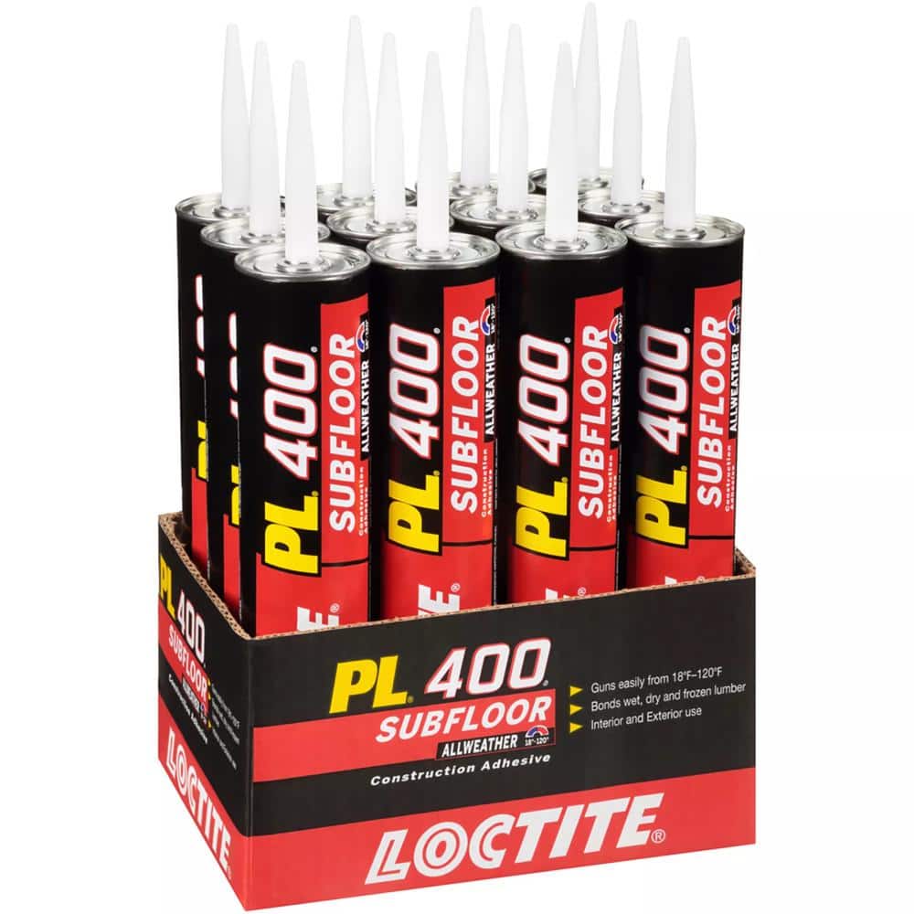 Loctite PL 400 Subfloor 28 oz. All Weather Latex Construction Adhesive Tan Cartridge (12-pack)
