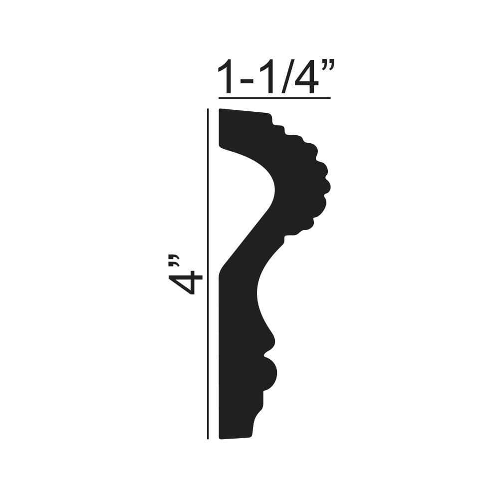 American Pro Decor 4 in. x 1-1/4 in. x 94-1/2 in. Laurel Leaves Crossed Ribbons Polyurethane Panel Moulding Pro Pack 15-1/2 LF (2-Pack) (3)