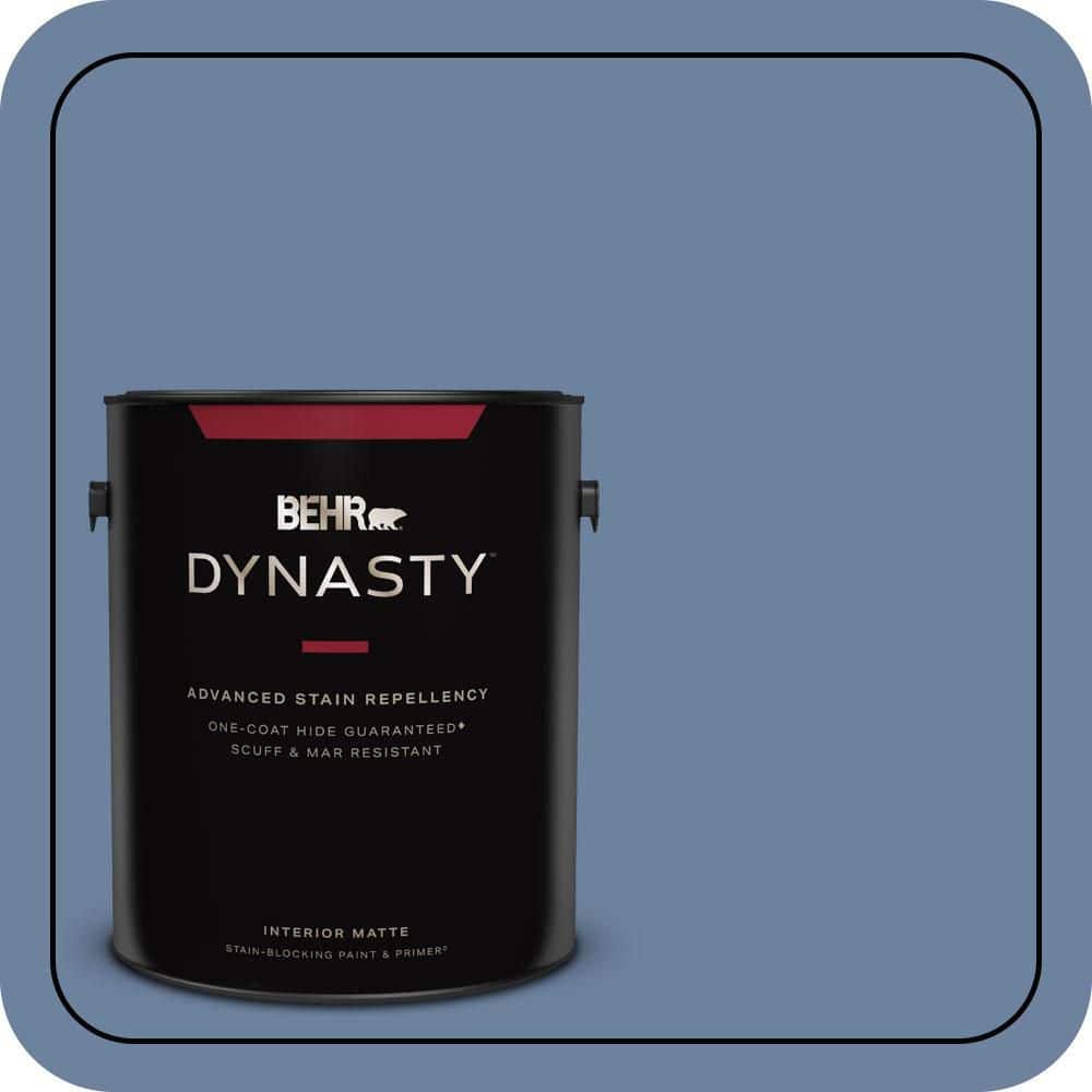 BEHR DYNASTY 1 gal. #S530-5 Brisk Blue One-Coat Hide Matte Interior Stain-Blocking Paint & Primer