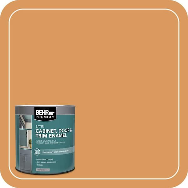 BEHR PREMIUM 1 qt. #M240-6 Stunning Gold Satin Enamel Interior/Exterior Cabinet, Door & Trim Paint (2)