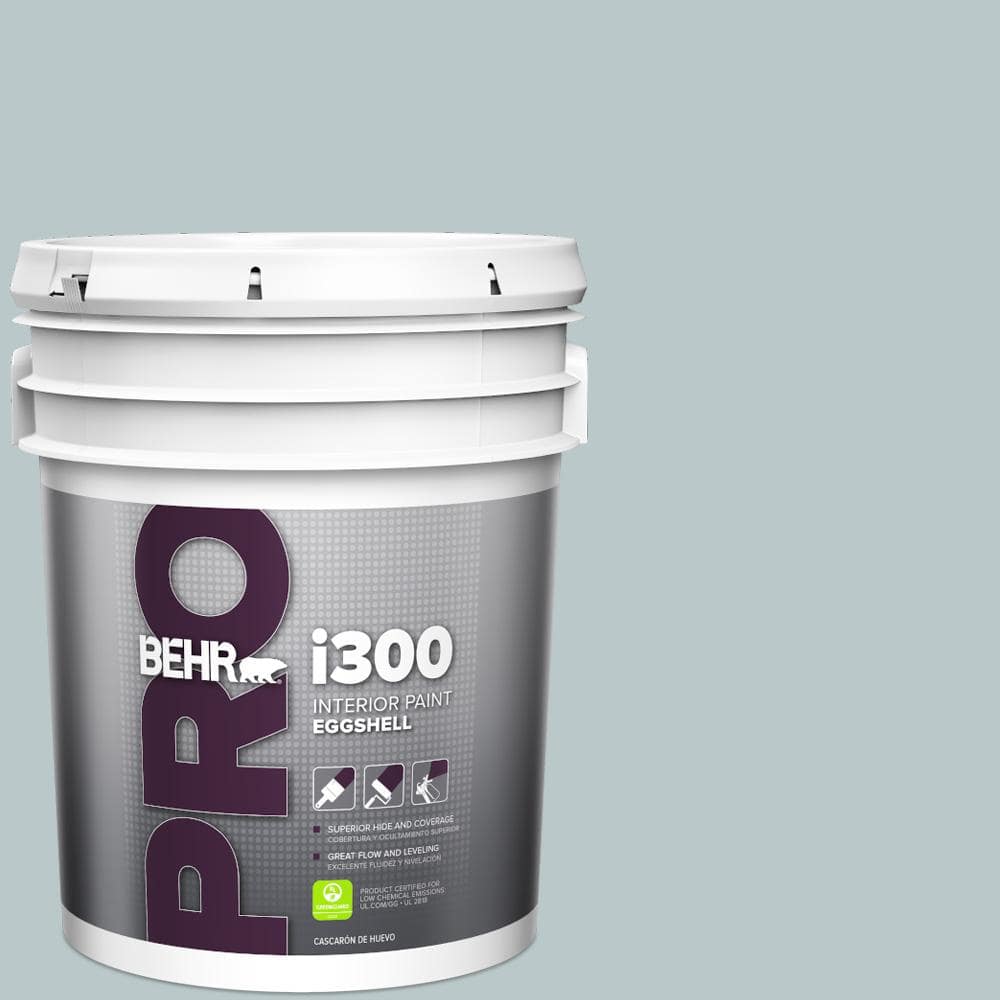 BEHR PRO 5 Gal. #N470-2A Dusted Blue Eggshell Interior Paint