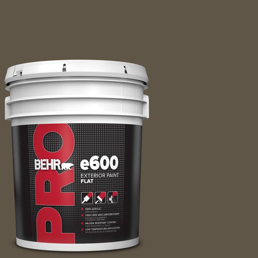 BEHR PRO 5 gal. #710D-7 Chocolate Cupcake Flat Exterior Paint
