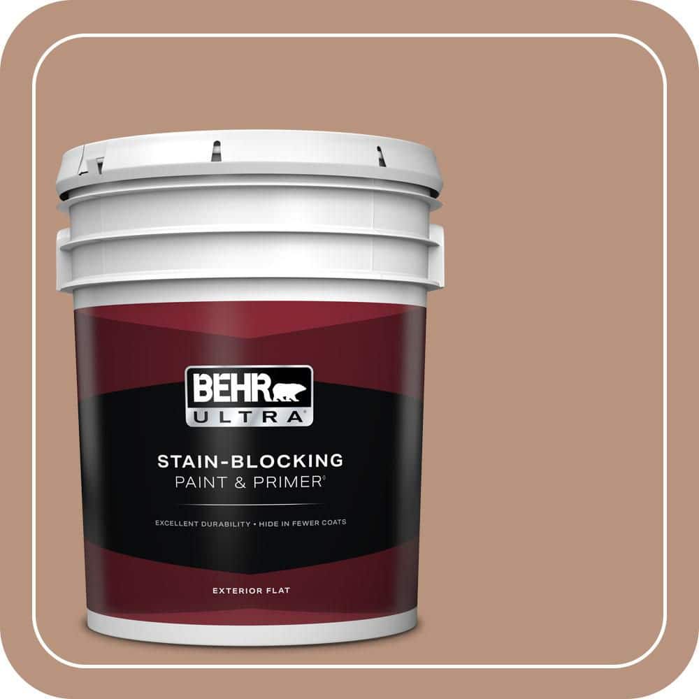 BEHR ULTRA 5 gal. #MQ1-59 Caramel Cream Flat Exterior Paint & Primer