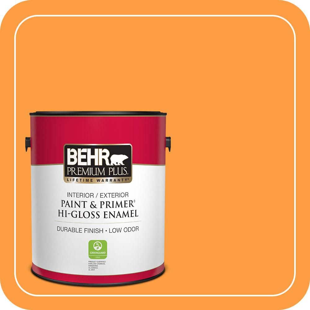 BEHR PREMIUM PLUS 1 gal. #P240-6 Exotic Blossom Hi-Gloss Enamel Interior/Exterior Paint & Primer