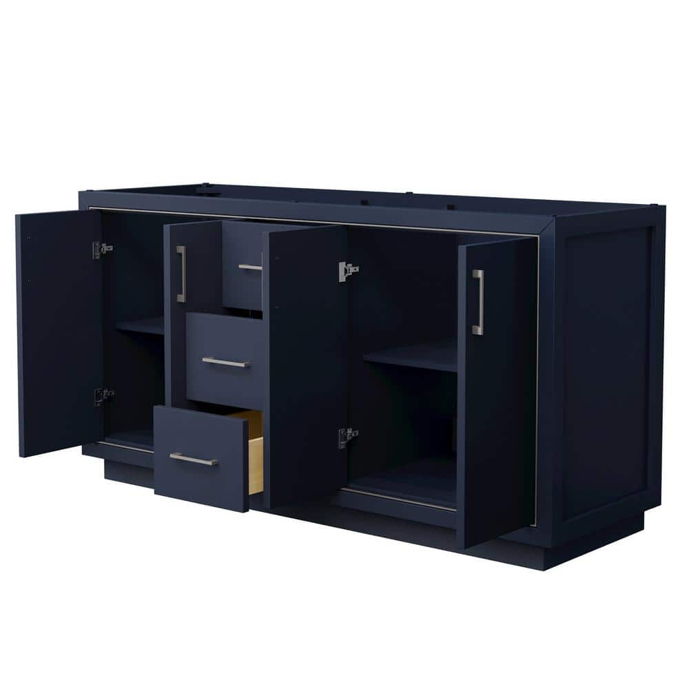 Wyndham Collection Icon 25 in. W 21.75 in. D 34.25 in. H Double Bath Vanity Cabinet without Top Dark Blue (2)