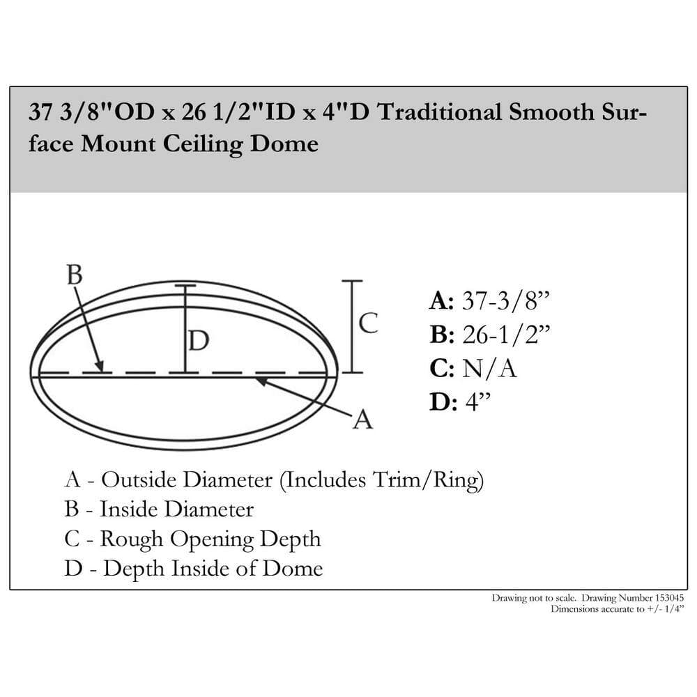 Ekena Millwork 37-3/8 in. Traditional Smooth Surface Mount Ceiling Dome (2)