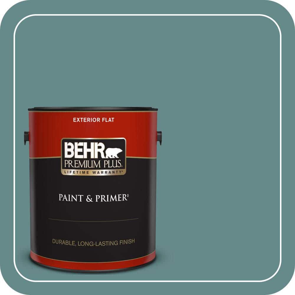 BEHR PREMIUM PLUS 1 gal. #S440-5 Tasmanian Sea Flat Exterior Paint & Primer