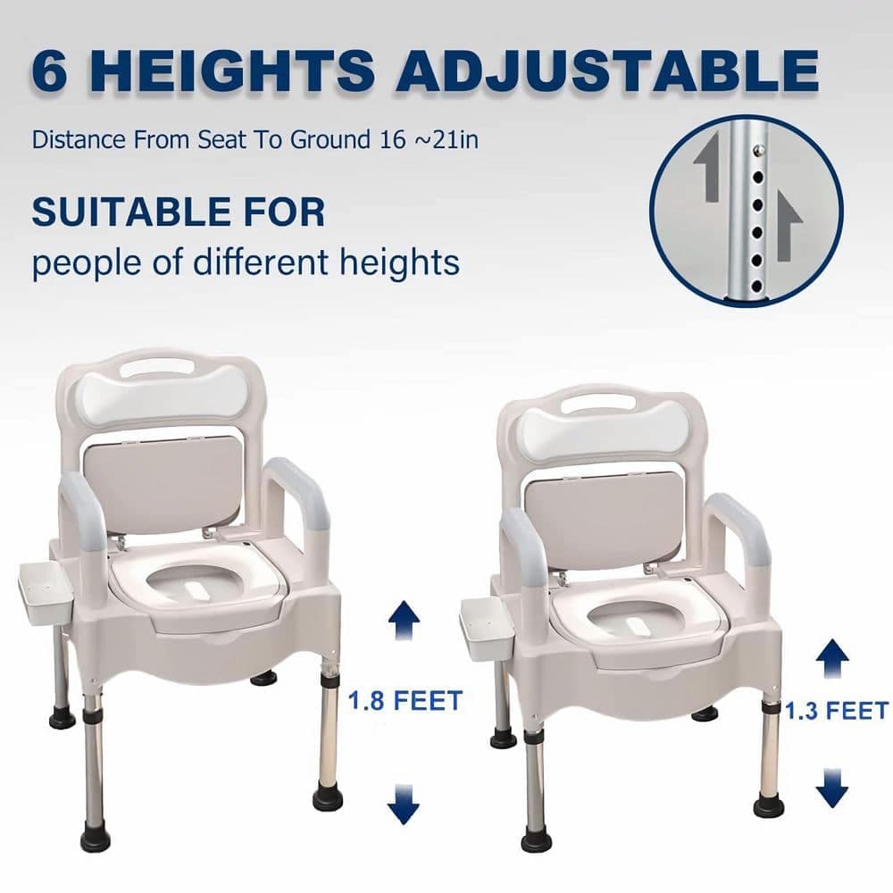 Wudkey Height Adjustable Toilet Seat for Seniors, Portable Toilets for Home Use (2)