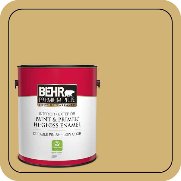 BEHR PREMIUM PLUS #M320-5 Dried Chamomile Flat Low Odor & Primer (2)