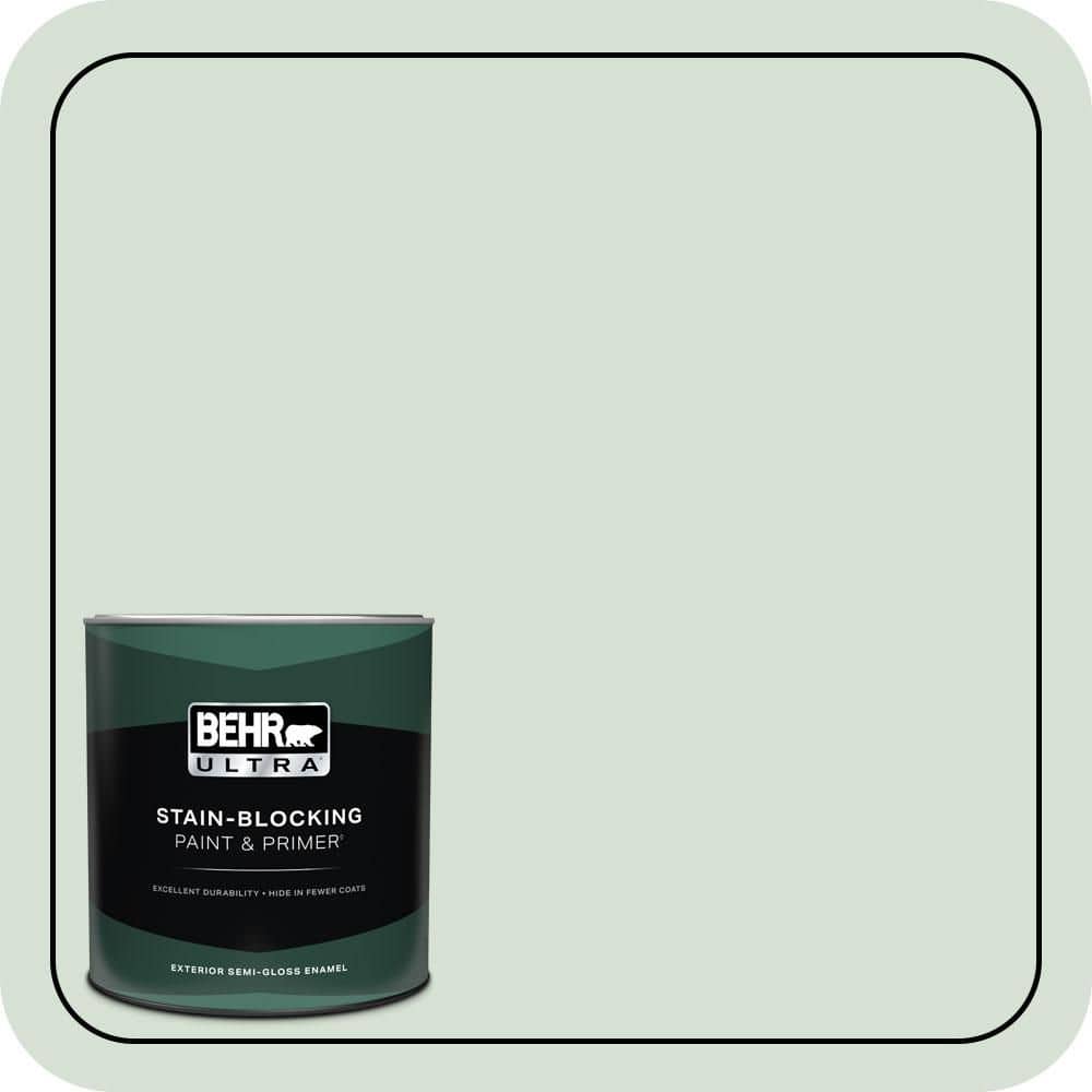 BEHR ULTRA 1 qt. #S410-1 River Mist Semi-Gloss Enamel Exterior Paint & Primer
