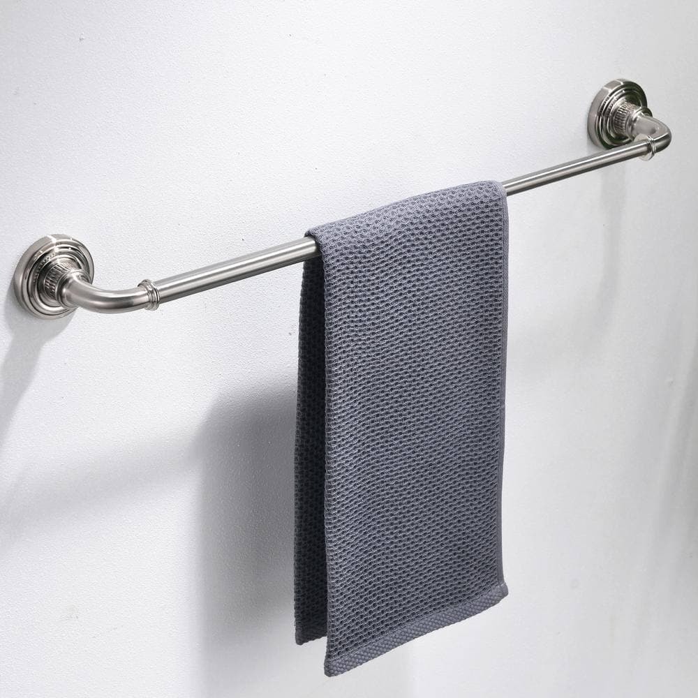 Flynama 5-Piece Bath Hardware Set Included 24 inches towel bar, toilet paper holder, robe hooks in Brushed Nickel (2)