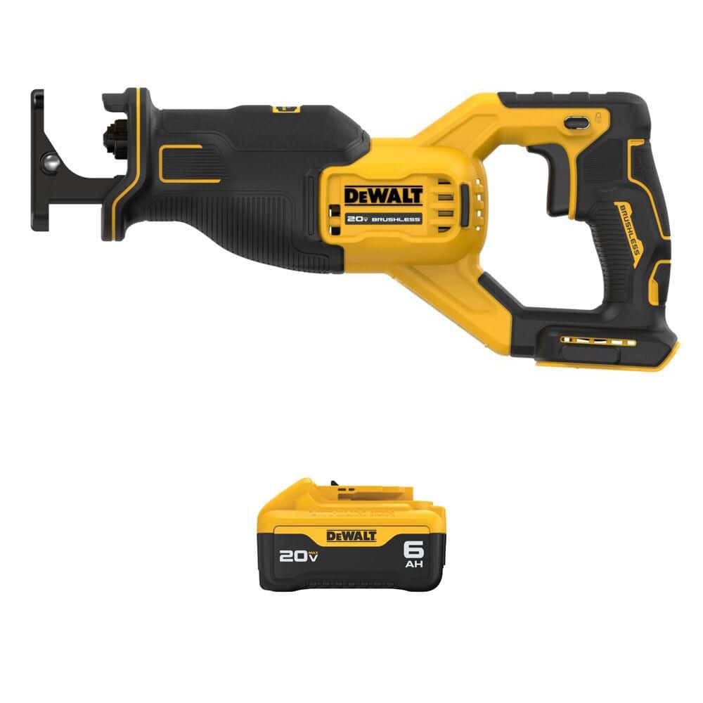 DEWALT 20-Volts MAX Lithium-Ion Cordless Brushless Reciprocating Saw with 20-Volts MAX Lithium-Ion 6. 0Ah Battery Pack (1)