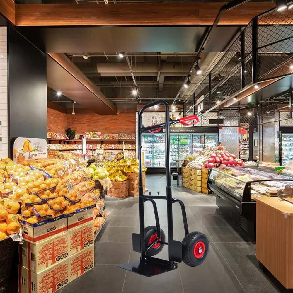 Unbranded 330 lbs. Heavy Duty Handle Hand Truck with 10 in. Rubber Wheels for Moving/Warehouse/Garden/Grocery (2)