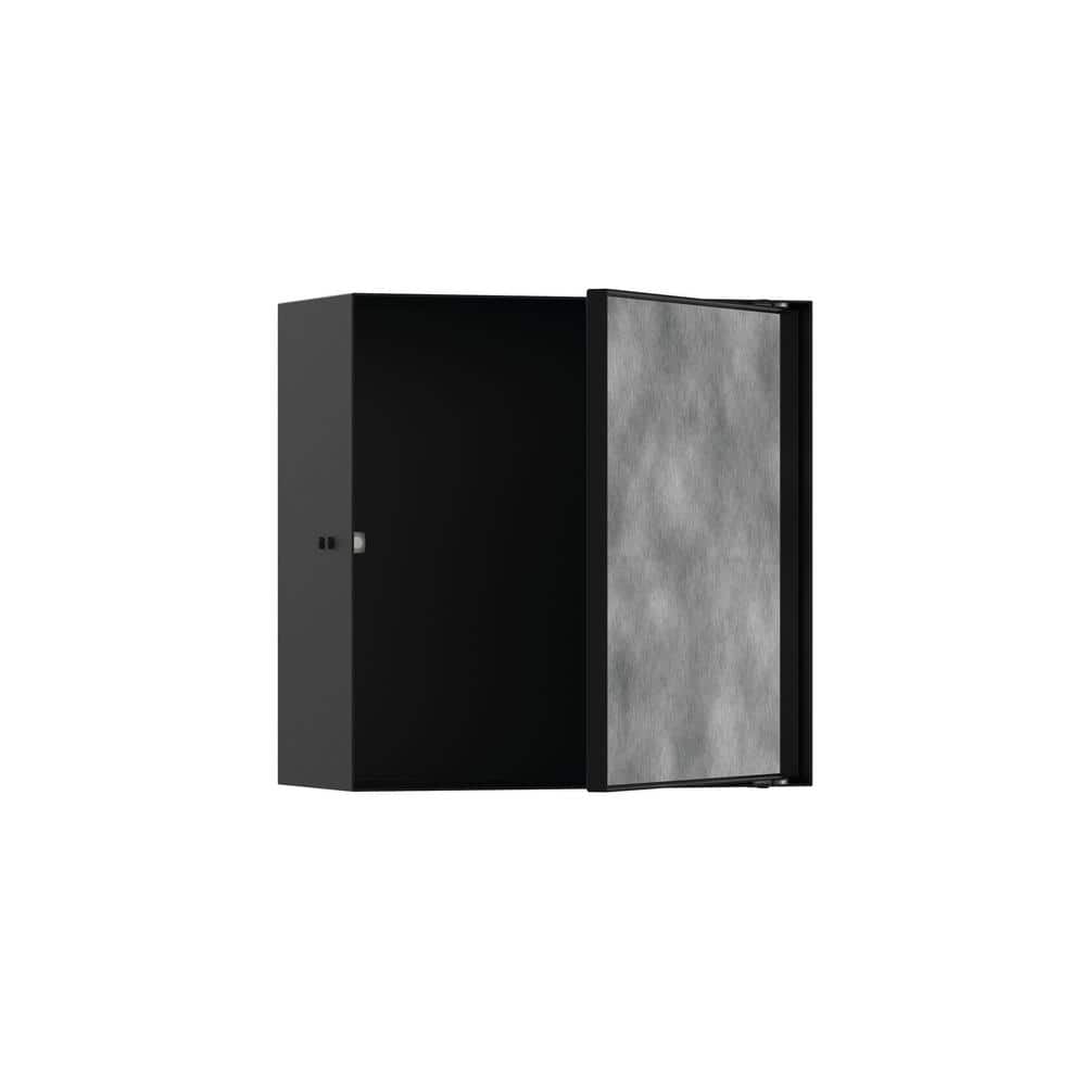 Hansgrohe XtraStoris Rock 15 in. W x 15 in. H x 6 in. D Stainless Steel Shower Niche with Tileable Door in Matte Black (1)