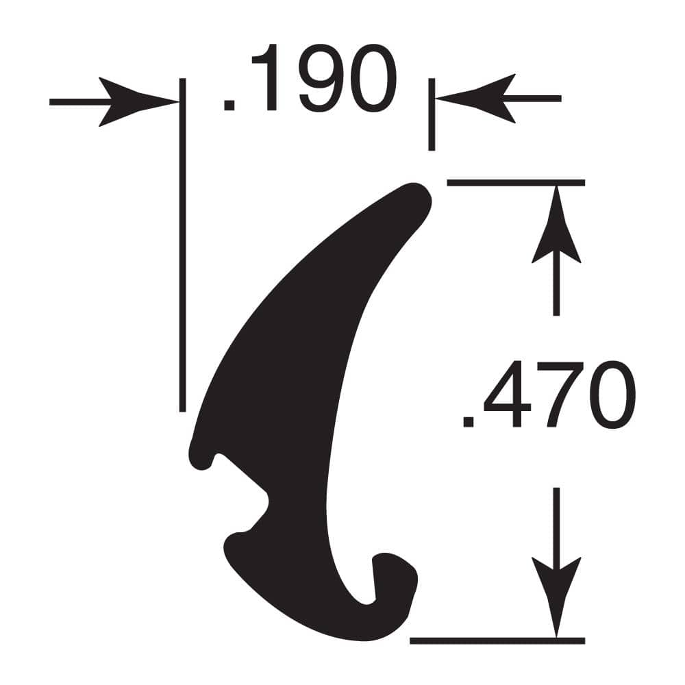 Prime-Line 0.19 in. x 200 ft. Gray Vinyl Glass Glazing Spline (2)