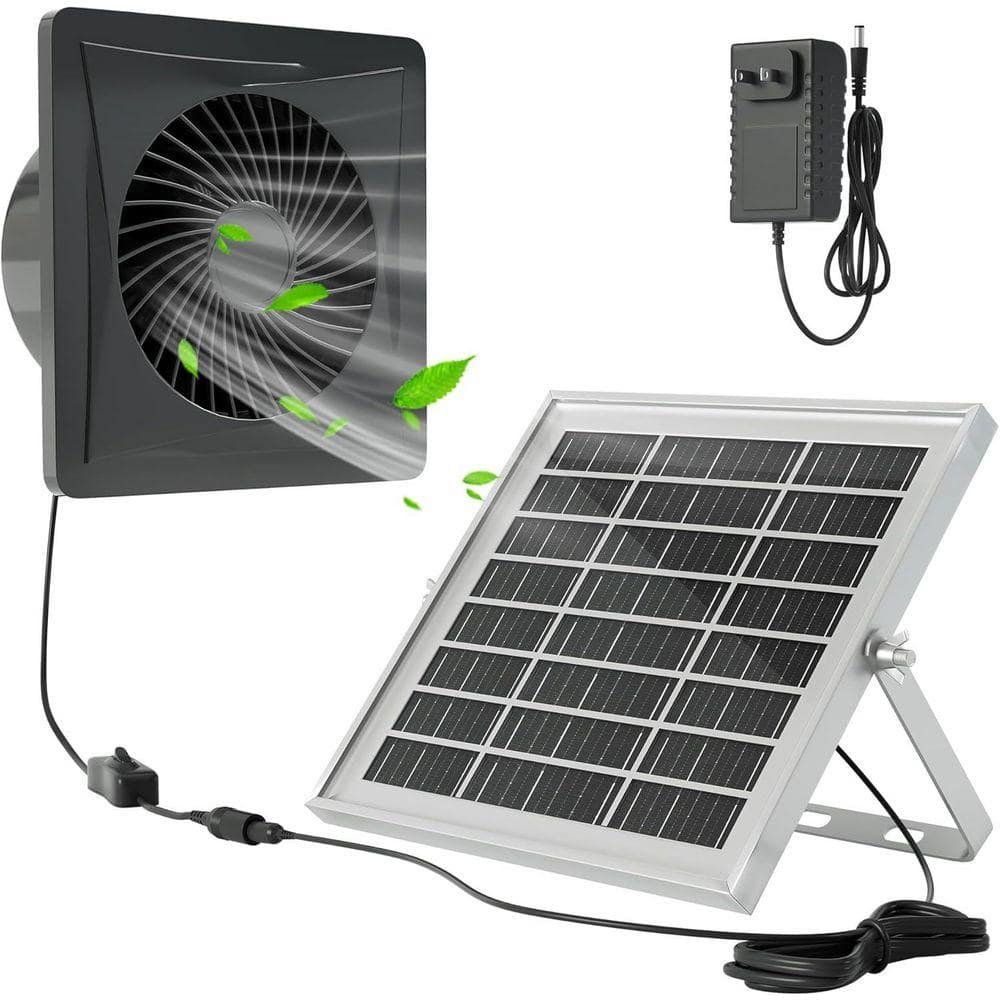 KIWDZFU 8 in. Solar Powered Ventilation Fan with 25W Panel for Greenhouses and Sheds (3)