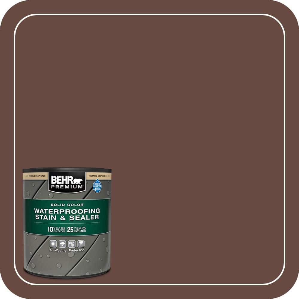 BEHR PREMIUM 1 qt. #SC-117 Russet Solid Color Waterproofing Exterior Wood Stain and Sealer