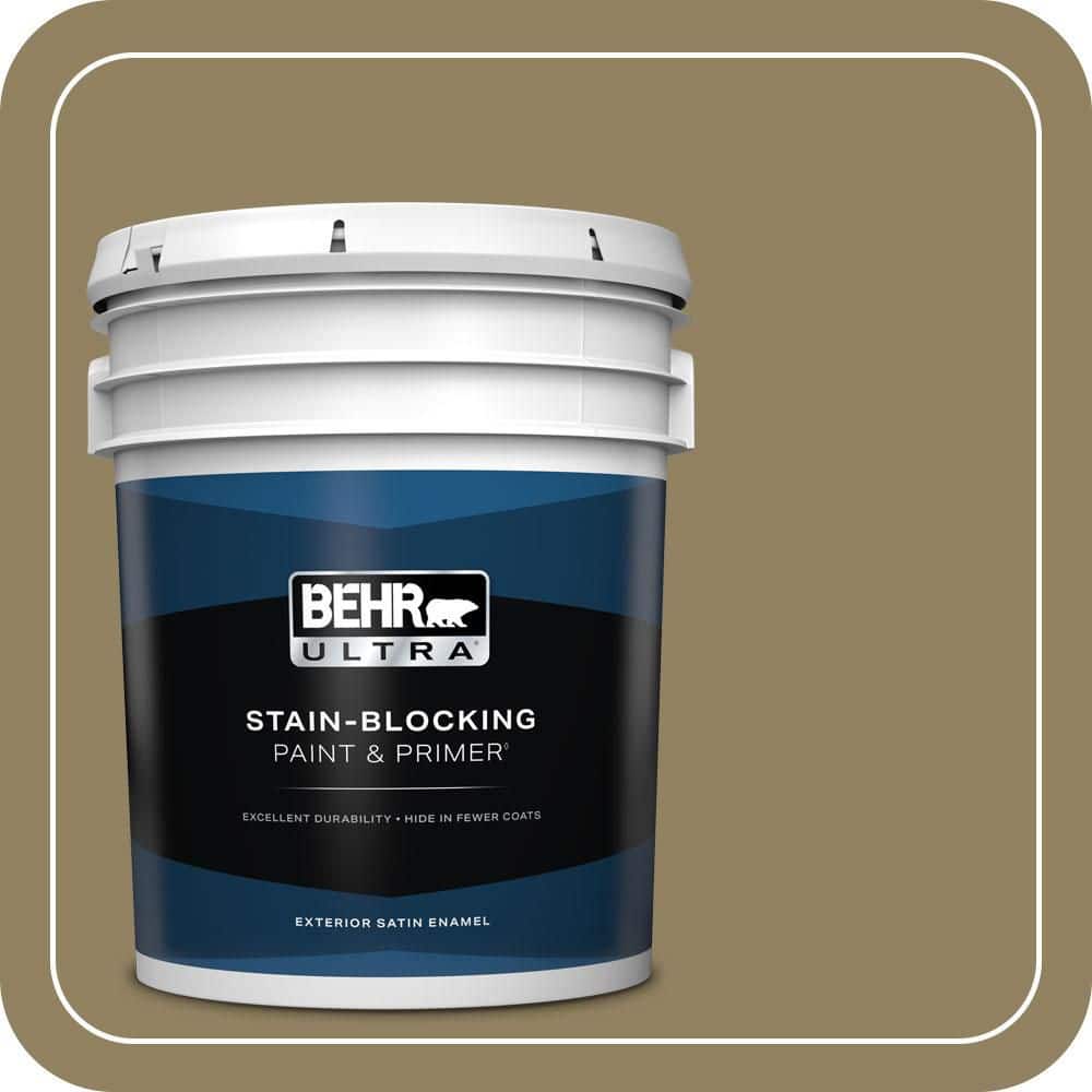 BEHR ULTRA 5 gal. #PPU8-02 Gingko Tree Satin Enamel Exterior Paint & Primer