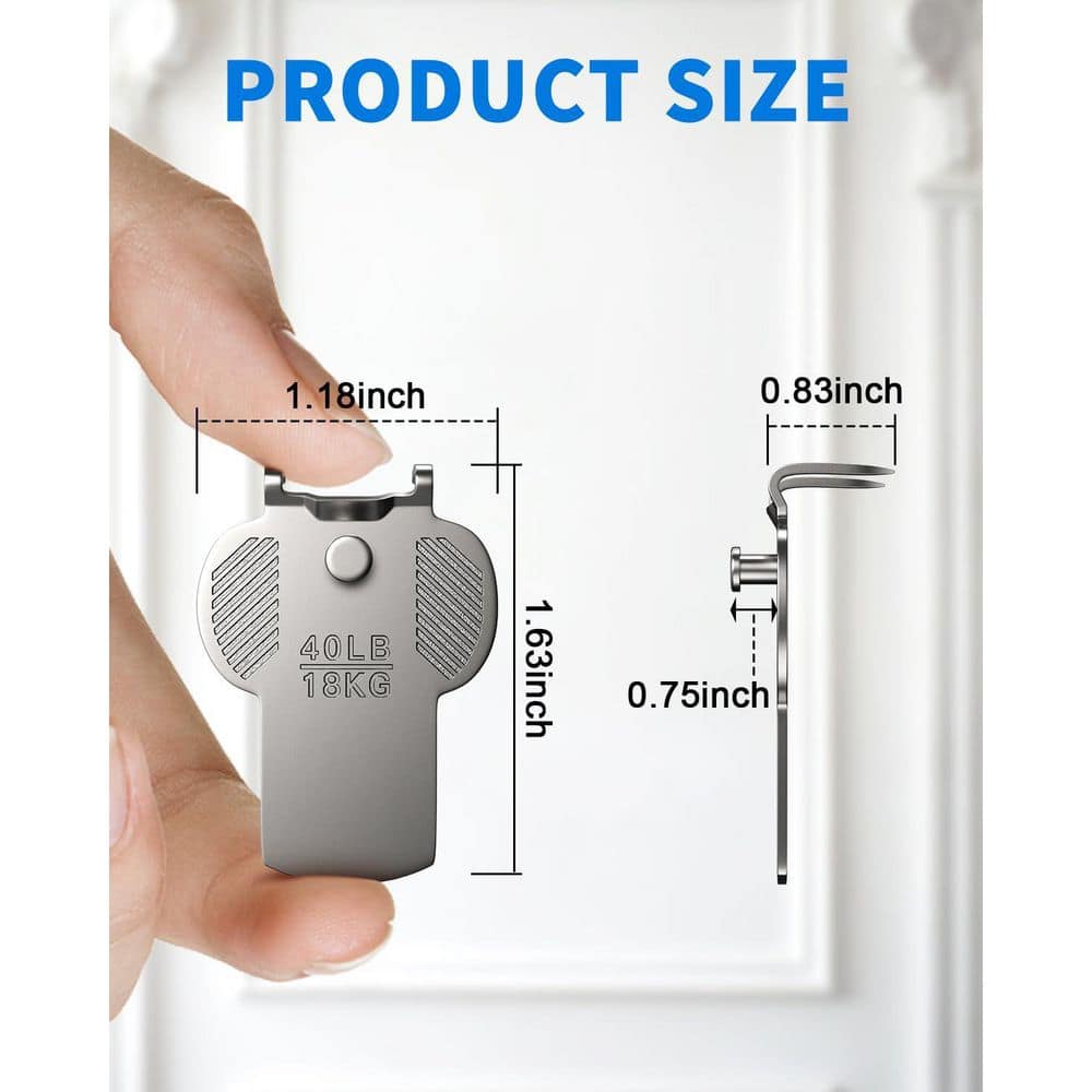 Adrinfly 15-Pieces 40 lbs. Large Drywall Picture Hanging Hooks Claw Hardware Kit for Heavy Duty Mirrors Photos Posters Silver (3)