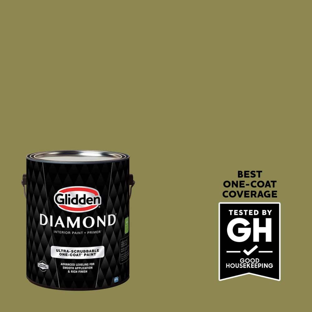 Glidden Diamond 1 gal. PPG1114-6 Bronze Green Eggshell Interior Paint with Primer