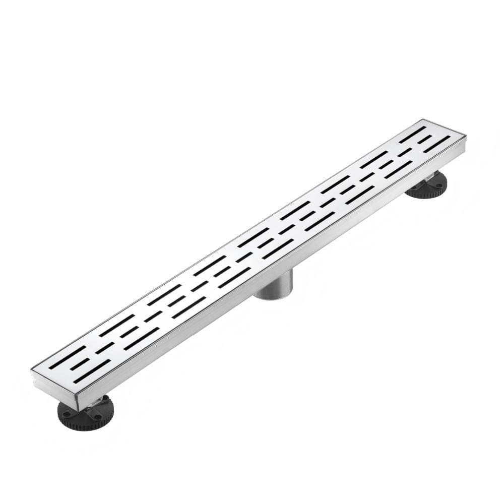 WIZ 32 in. Linear Shower Drain with Removable Grid Grate and Hair Strainer in Brushed Nickel