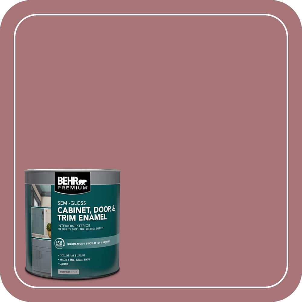 BEHR PREMIUM 1 qt. #S130-5 Heirloom Rose Semi-Gloss Enamel Interior/Exterior Cabinet, Door & Trim Paint