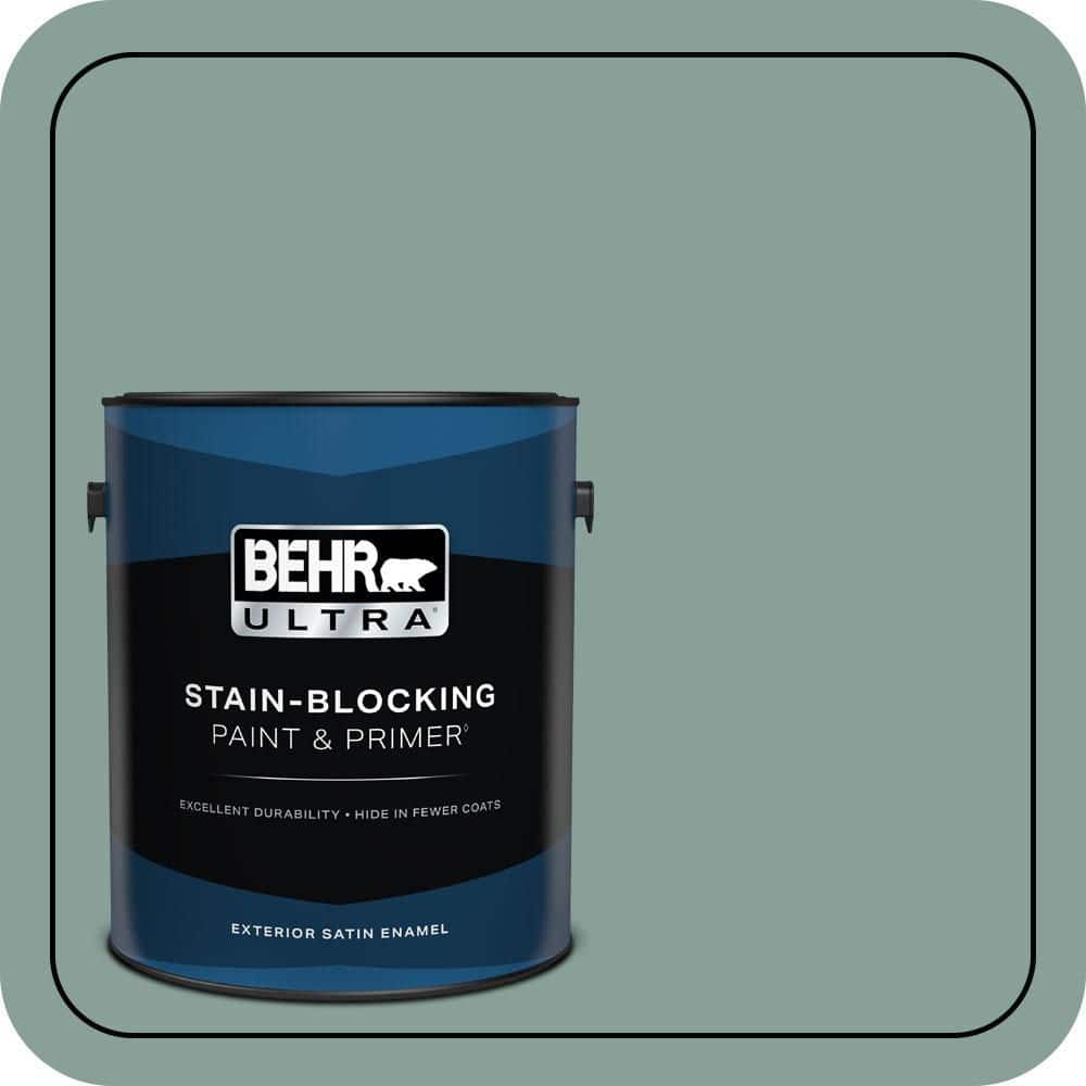 BEHR ULTRA 1 gal. #480F-4 Mermaid Net Satin Enamel Exterior Paint & Primer