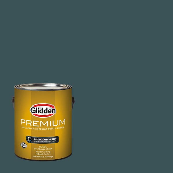 Glidden Premium 1 gal. PPG1034-7 Mountain Pine Flat Exterior Latex Paint (2)