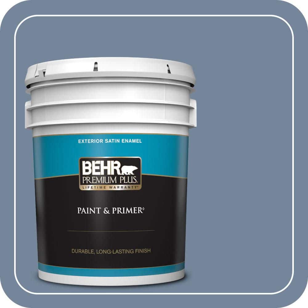 BEHR PREMIUM PLUS 5 gal. #580F-5 Mysteria Satin Enamel Exterior Paint & Primer